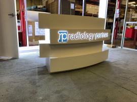 MOD-1592 Custom Counter with Backlit Logo, Internal Shelves, and Locking Storage