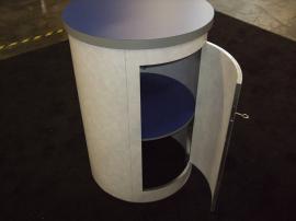 Euro LT Custom Modular Display with Peninsula Counter and Round Pedestal -- Image 4